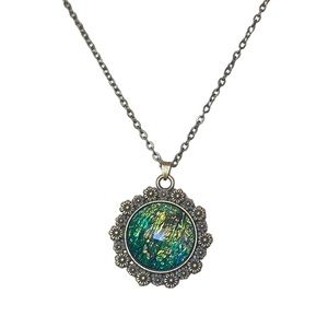 Antique Gold Holographic Round Medallion